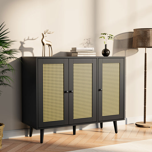 Cozy Castle Rattan Buffet Cabinet with Storage