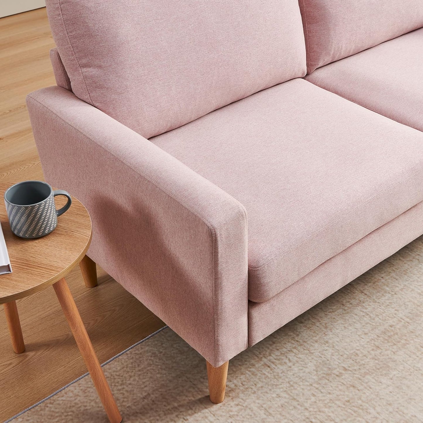 Couch for Small Spaces, 65 Inch Loveseat Sofa 2 Seat Couches for Bedroom, Spring Upholstered Small Sofa Couch with Solid Wood Frame, Tool Free Installation