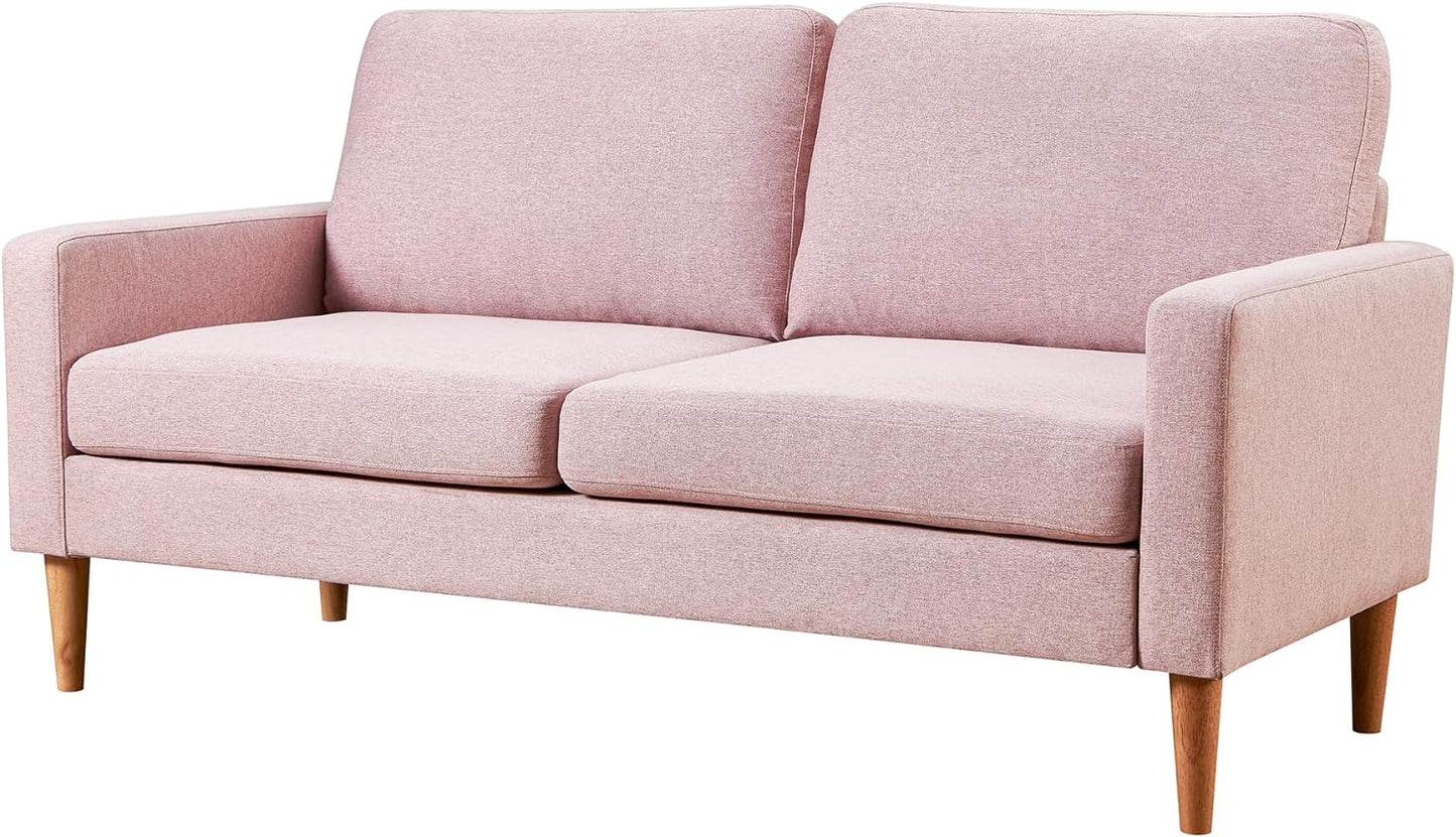 Couch for Small Spaces, 65 Inch Loveseat Sofa 2 Seat Couches for Bedroom, Spring Upholstered Small Sofa Couch with Solid Wood Frame, Tool Free Installation