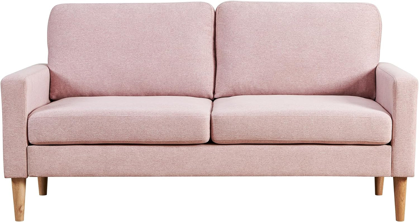 Couch for Small Spaces, 65 Inch Loveseat Sofa 2 Seat Couches for Bedroom, Spring Upholstered Small Sofa Couch with Solid Wood Frame, Tool Free Installation