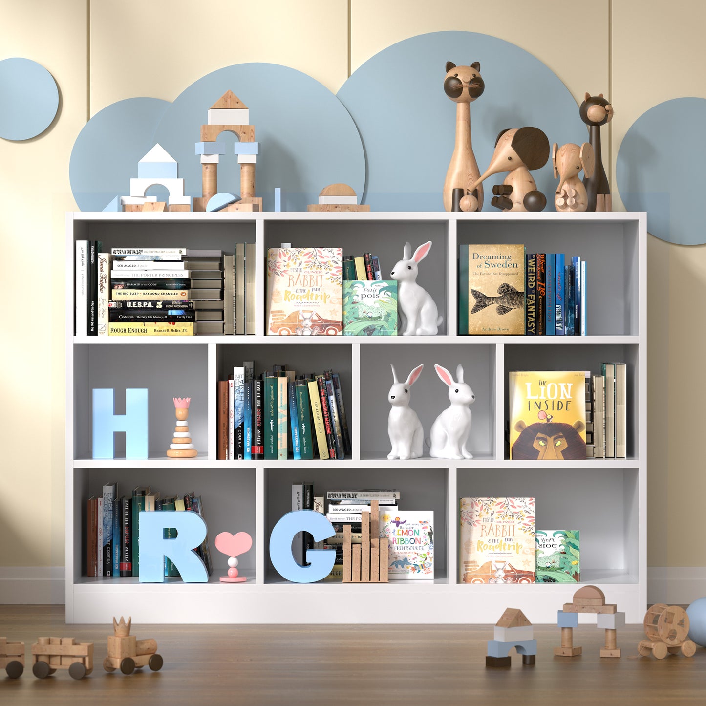 Wood Bookshelf, 3-Tier Open Shelf Bookcase