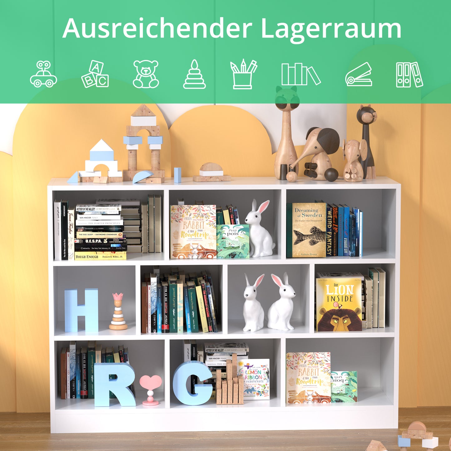 Wood Bookshelf, 3-Tier Open Shelf Bookcase