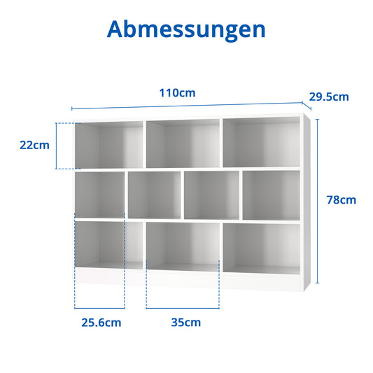 Wood Bookshelf, 3-Tier Open Shelf Bookcase