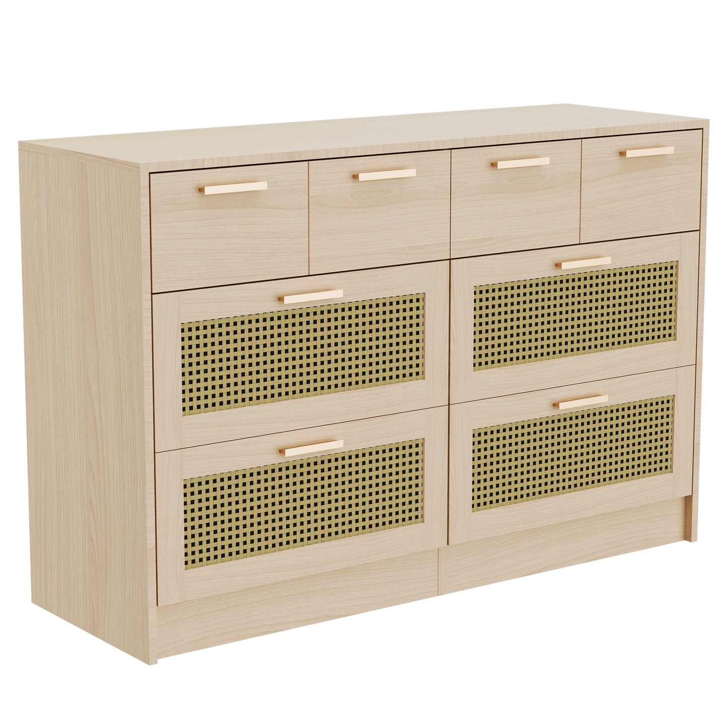 Cozy Castle Rattan 6 Drawer Double Dresser for Bedroom