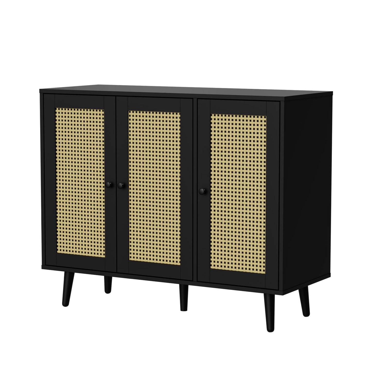 Cozy Castle Rattan Buffet Cabinet with Storage