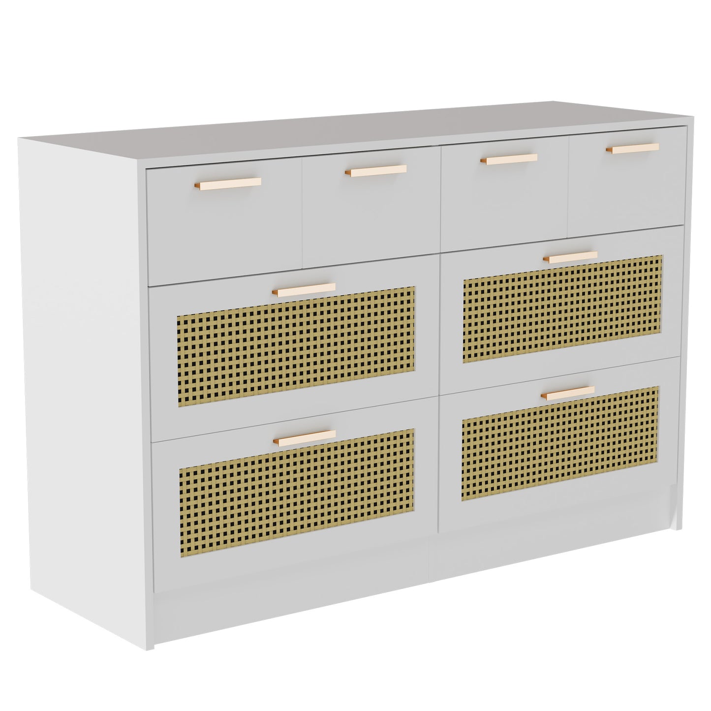 Cozy Castle Rattan 6 Drawer Double Dresser for Bedroom