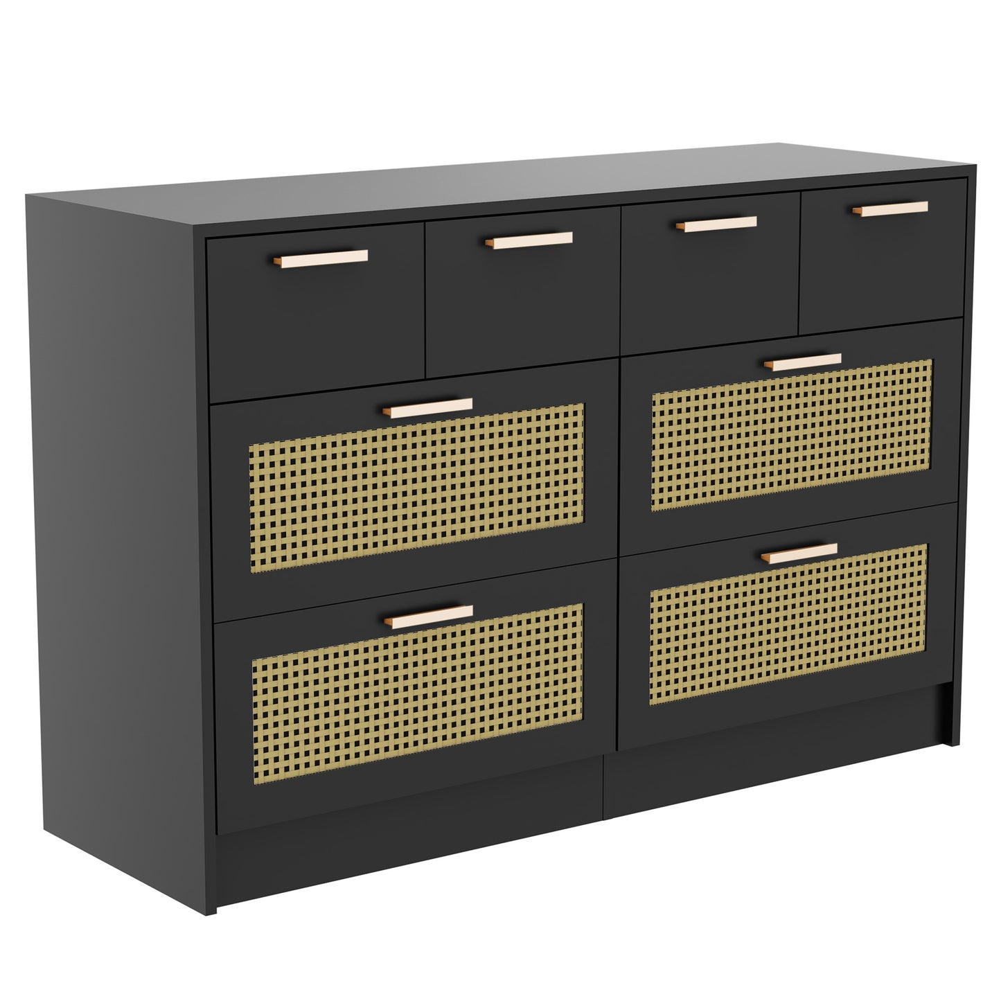 Cozy Castle Rattan 6 Drawer Double Dresser for Bedroom