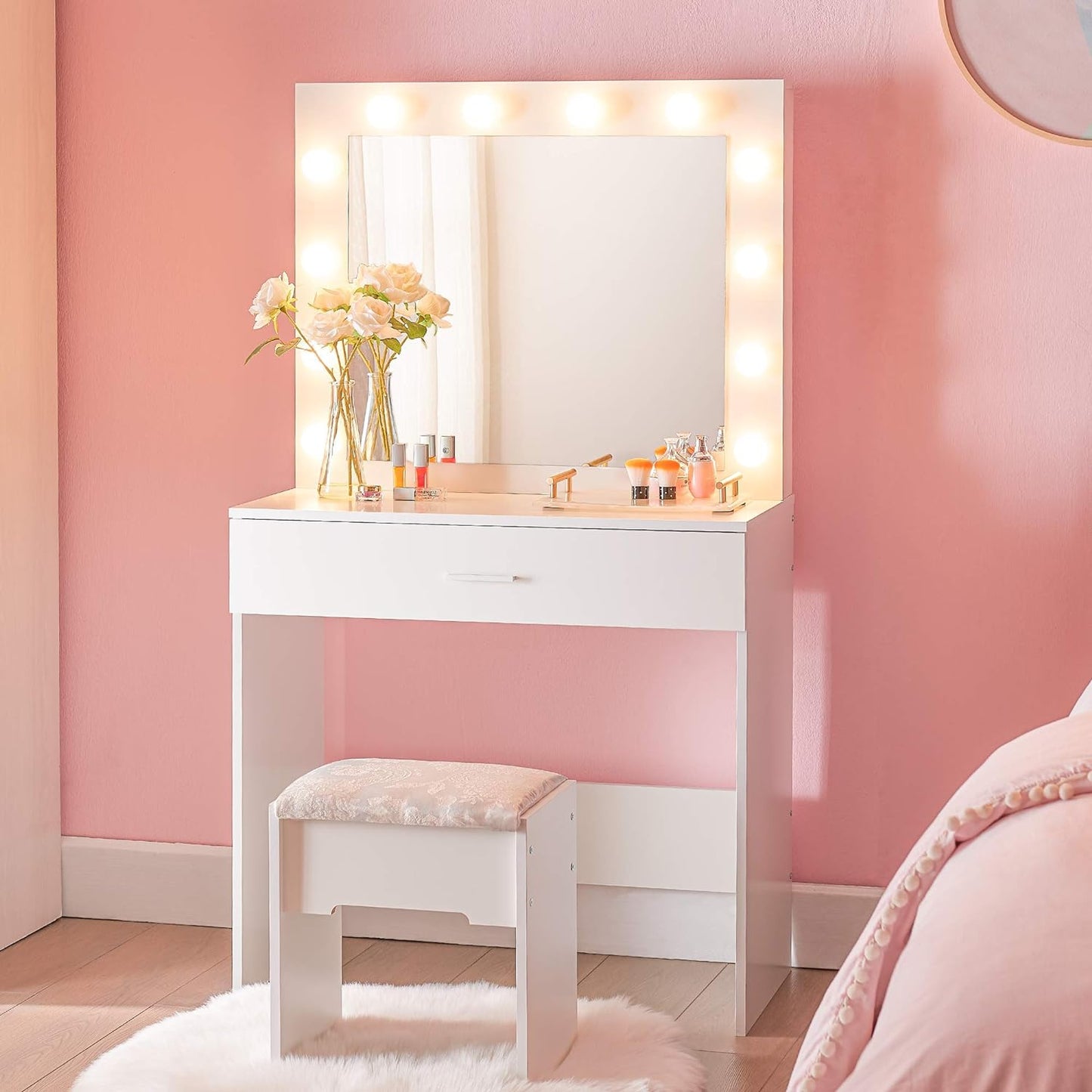 Makeup Vanity Dressing Table with Large Drawer for Bedroom
