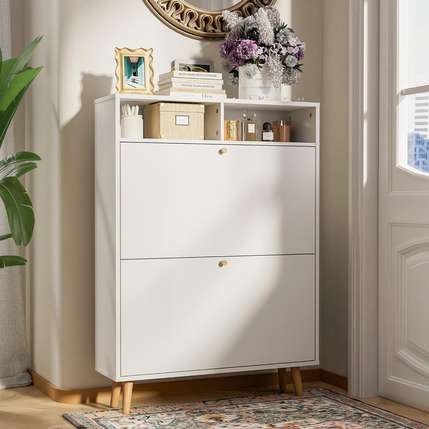 Shoe Cabinet with 2 Flip Drawers